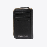 ZIP CARD CASE IN GRAINED LEATHER/ RFID PROTECTION