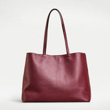Wine and Burgundy  handcrafted full grain leather tote bag ,everyday leather tote bag.