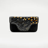 Grey Jungle Fowl Feather Clutch - One of a Kind