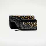 Grey Jungle Fowl Feather Clutch - One of a Kind