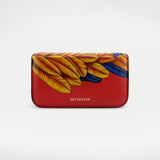 Scarlet Macaw Parrot Feather Clutch - One of a Kind