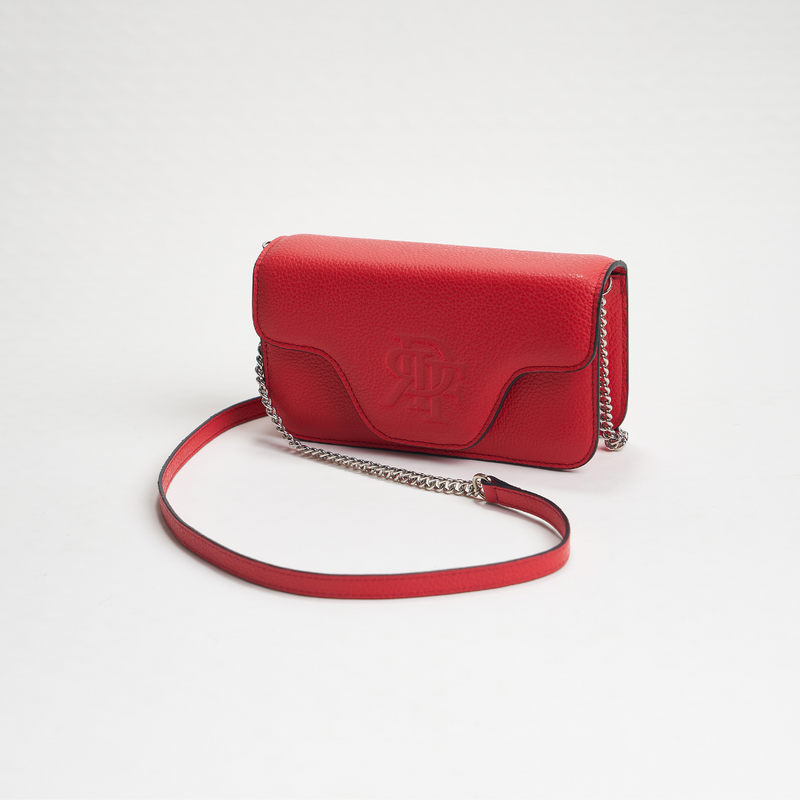 Rey De Flor Orange-Red Clutch & Crossbody Bag