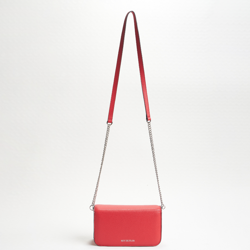 Rey De Flor Orange-Red Clutch & Crossbody Bag