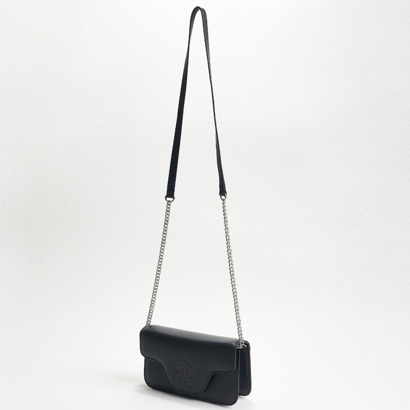 Rey De Flor  Leather Black Clutch & Crossbody Bag